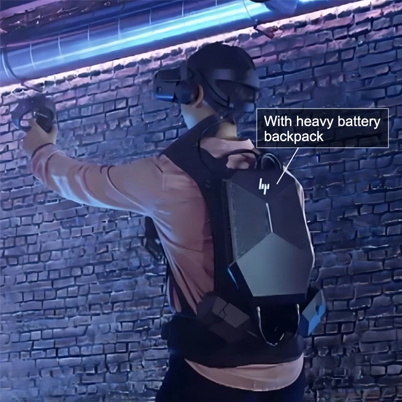 Multiplayer VR within battery backpack