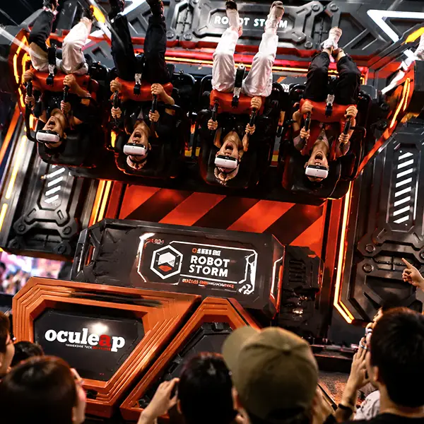 Oculeap Robot Storm VR 360 Rotate Attractions Crowd-Pulling Visual Design