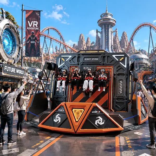 Oculeap Robot Storm 360 Rotation VR Attractions with 4 players for Amusement Park