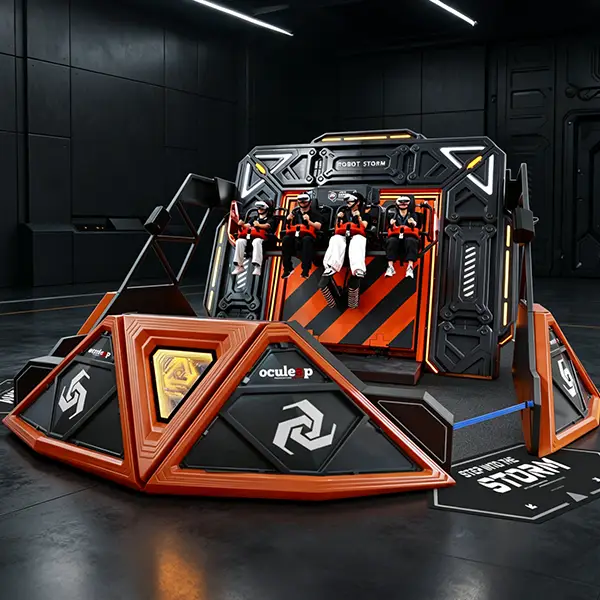 Oculeap brand new VR Attraction for 4 player 360 rotate simulator