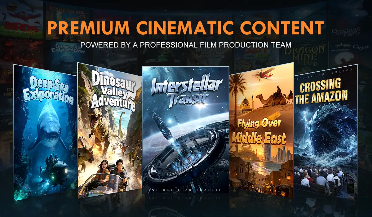 Exclusive 8K movies for Sky Dome Flying Theater